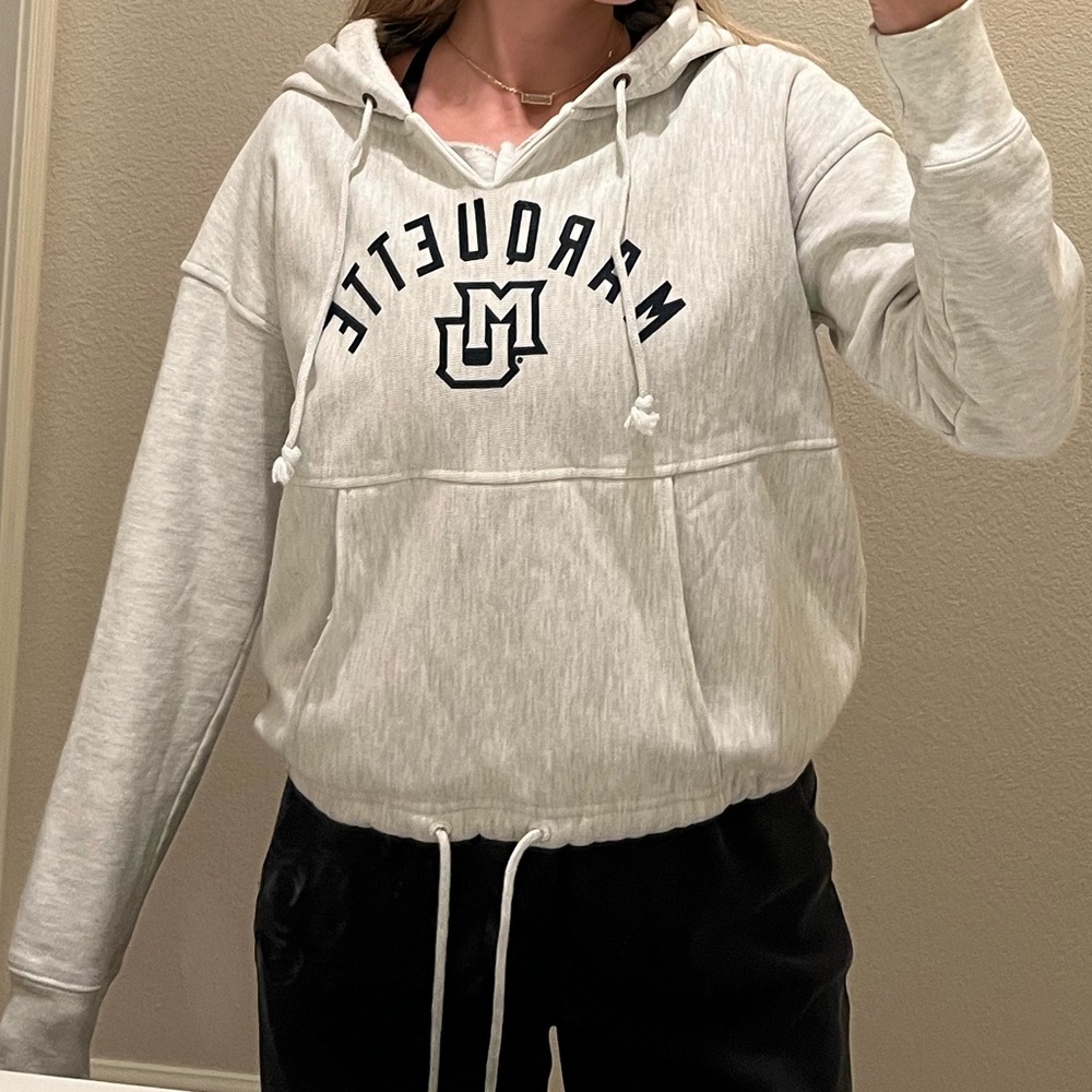 Champion Marquette University Cropped Hoodie with Cinch-able Waist